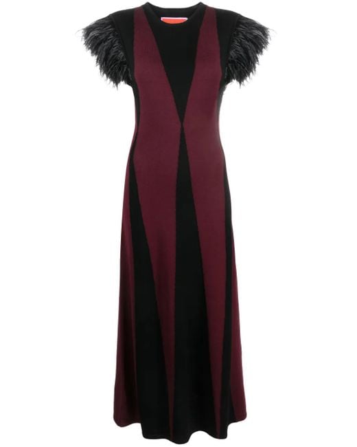 LaDoubleJ Purple Strickkleid Mit Intarsienmuster