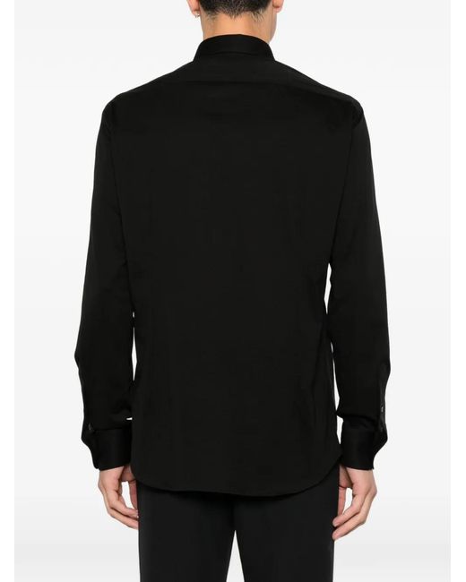 Karl Lagerfeld Black Modern Fit Button-Fastening Shirt for men