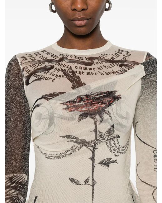 Jean Paul Gaultier Top Met Mesh in het White