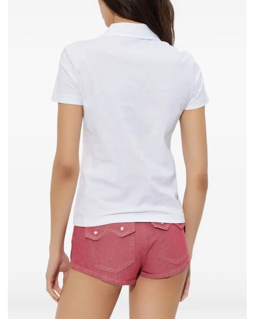 DSquared² Tops ,Wit ,Katoen Polo Met Zak in het White