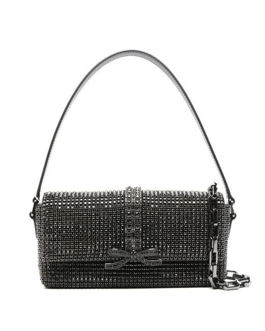 Self-Portrait Black Rhinestone Chainmail Baguette Bag Bags