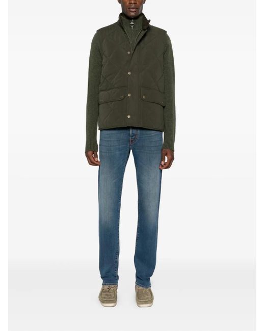 Barbour Green Half-Zip Wool Sweater for men