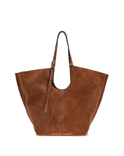 AllSaints Brown Ara Suede Tote Bag