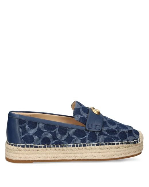 COACH Blue Logo-Jacquard Espadrilles