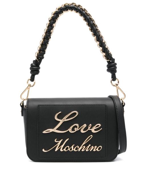 Love Moschino Black Logo Plaque Shoulder Bag