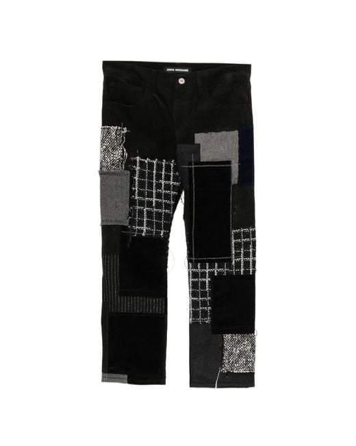 Jeans Con Design Patchwork di Junya Watanabe in Black