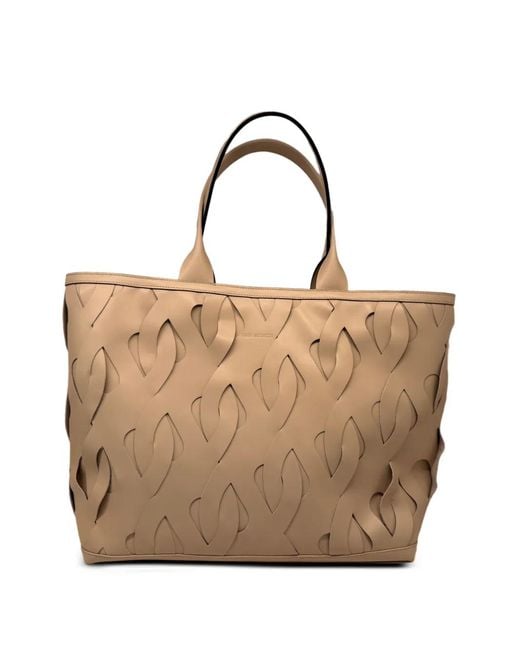 Kata Szegedi Natural Roads Woven Leather Tote Bag