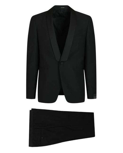 Tagliatore Black Single-Breasted Suit (Set Of Three) for men