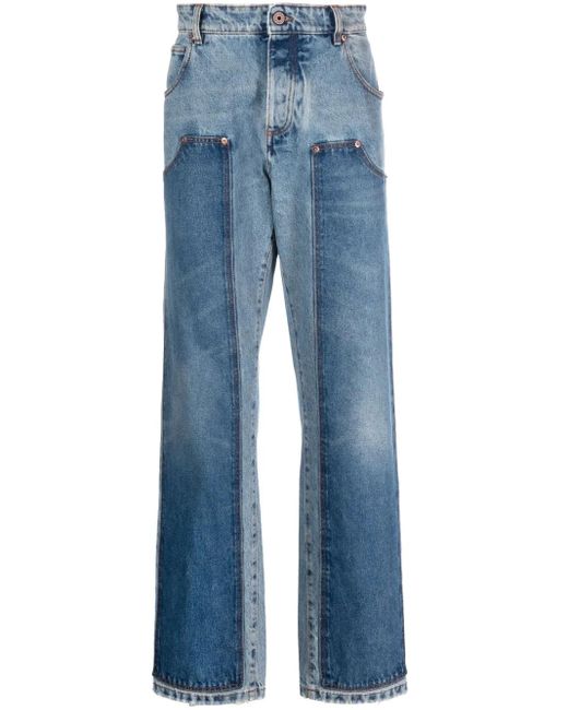 Vaqueros rectos a paneles Balmain de hombre de color Blue