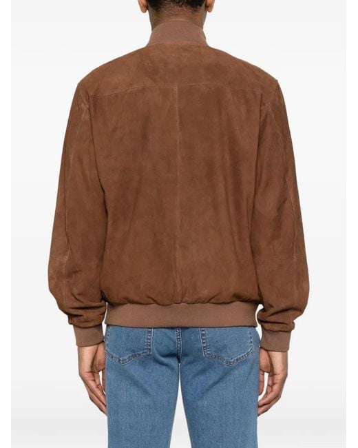 Fay Brown Flap-Pocket Bomber Jacket for men