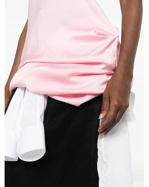 JULIE KEGELS Pink Draped-Design Mini Dress