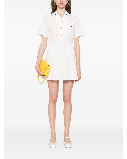 Maje White Short-Sleeve Shirt Dress