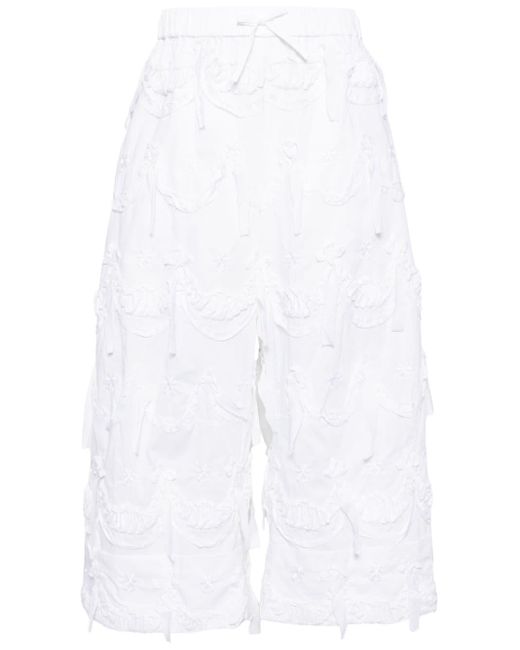 Pantalones capri con apliques Simone Rocha de hombre de color White