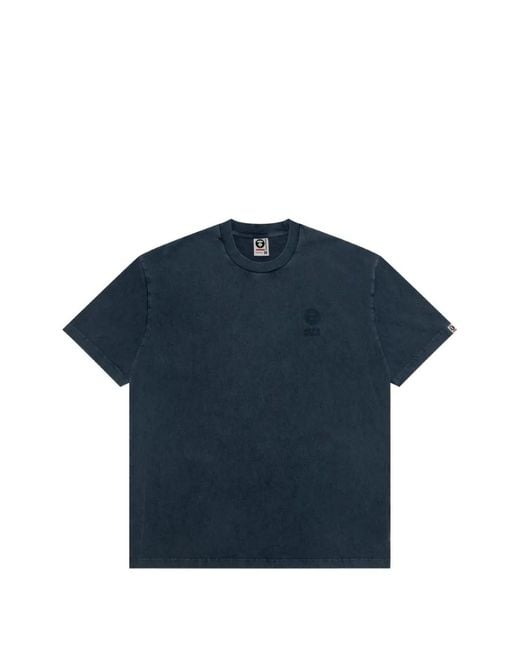 Aape By A Bathing Ape Blue Embossed Logo T-Shirt for men