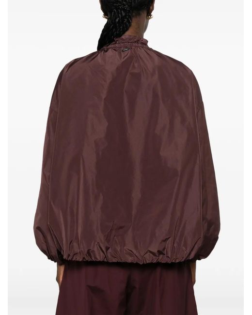 Max Mara Purple Drawstring Ruffled Jacket