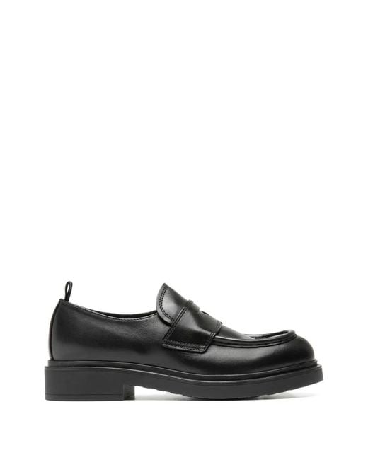 Officine Creative Black Engineer 101 Leather Loafers