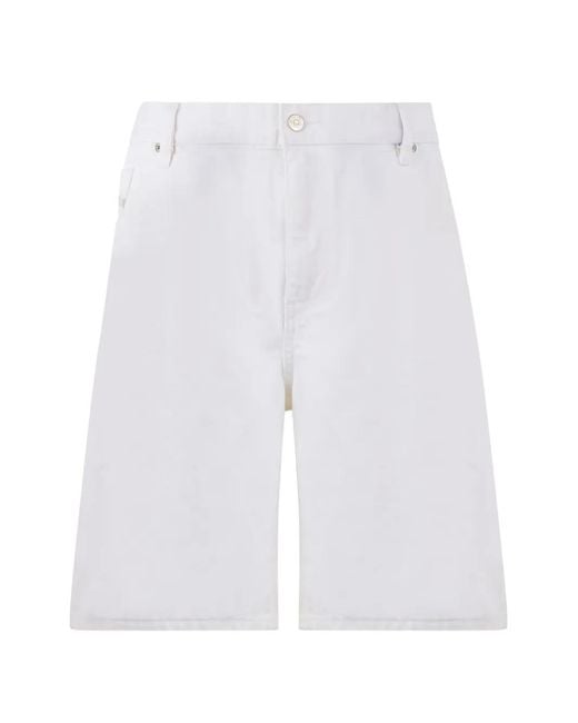 DIESEL White Denim Bermuda Shorts for men