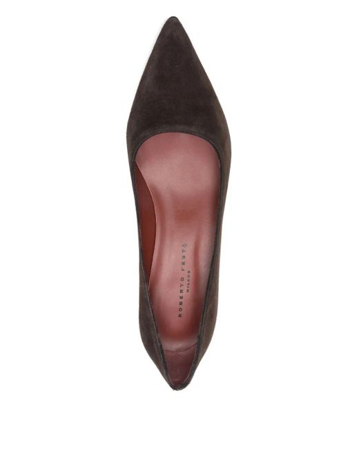 Roberto Festa Brown Pointed-Toe Suede Pumps