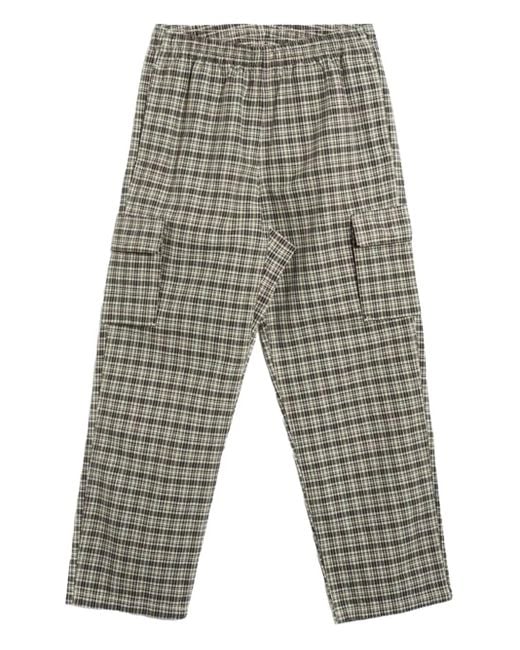 Gramicci Gray Check-Pattern Cargo Pants for men