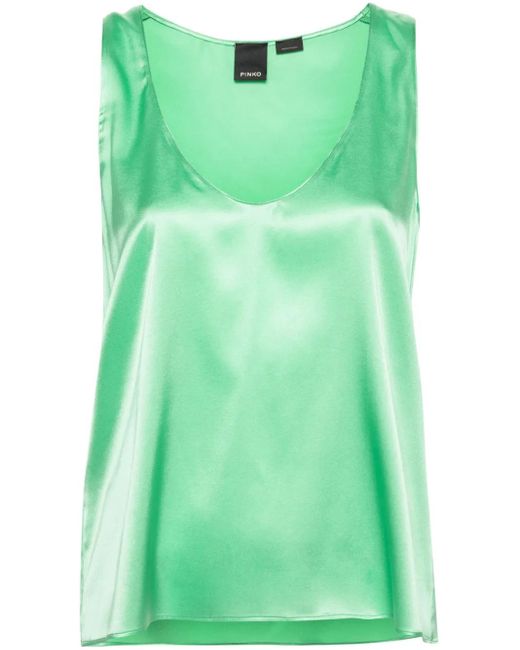 Pinko Green Top Aus Seide