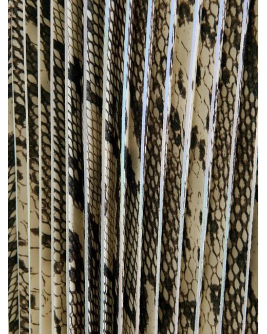 Essentiel Antwerp Natural Snakeskin-Print Midi Pleated Skirt
