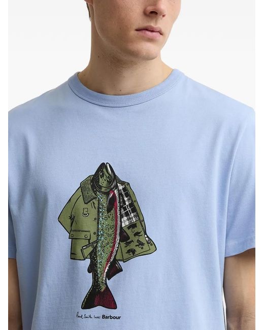 Barbour Blue X Paul Smith Fishing Jacket T-Shirt for men