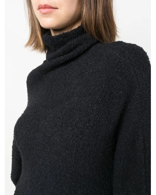 Proenza Schouler Black Fuzzy Boucle Asymmetric Sweater