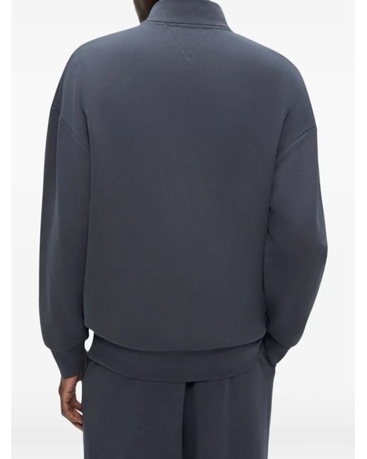 PANGAIA Blue Zip-Up Sweatshirt for men