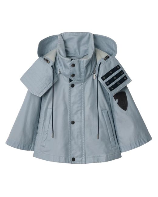 Burberry フーデッド ケープ Blue