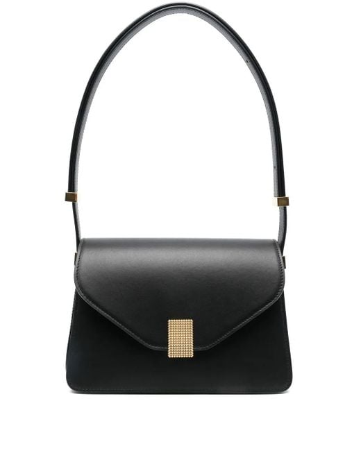 Lanvin Black Studded Leather Shoulder Bag