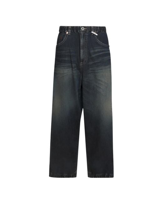 Maison Mihara Yasuhiro Black Elasticated Straight-Leg Jeans for men