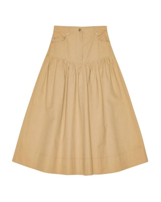 Ganni ロゴパッチ スカート Natural