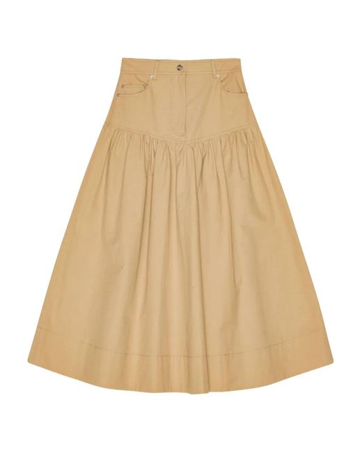 Ganni Natural Suiting Long Skirt