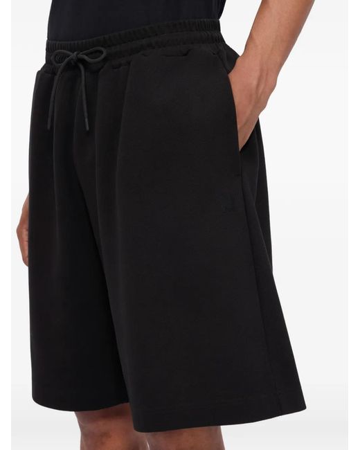 MSGM Black Drawstring Logo-Detail Shorts for men