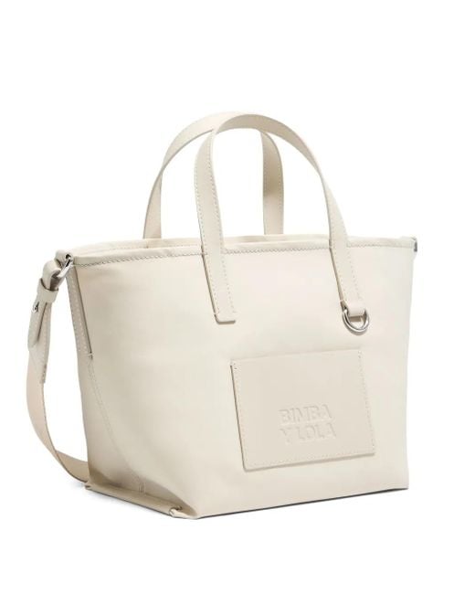 Bimba Y Lola White Small Logo-Debossed Cross Body Bag