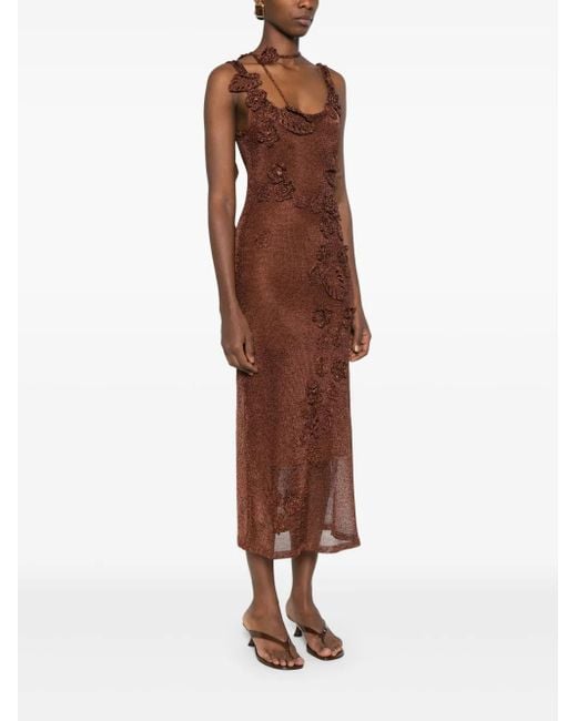 pemma knit dress Cult Gaia Knitted Maxi in Brown trim-sport-shirt