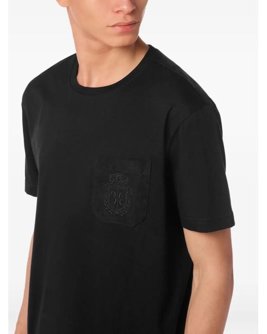 Billionaire Black Crest Round-Neck T-Shirt for men