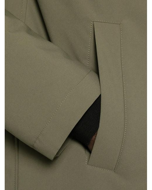 Herno Green Faux-Fur Trim Hooded Jacket for men