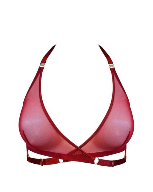Bordelle Red Signature Mesh Wrap Bra