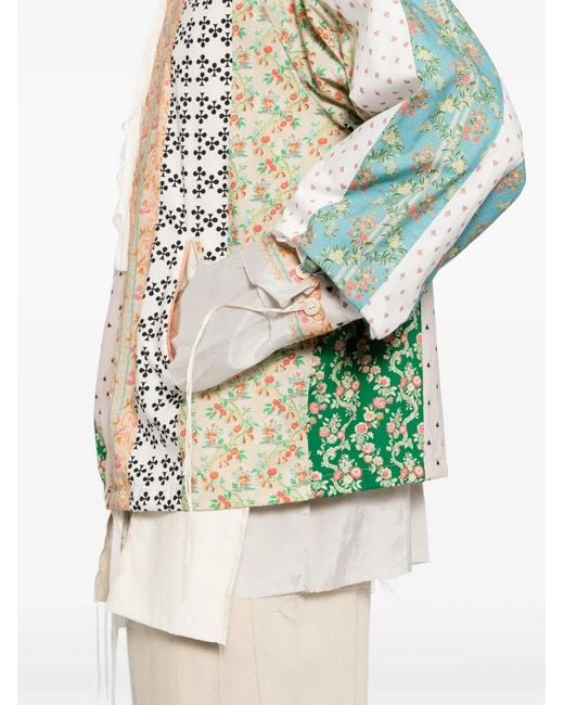 Midorikawa White Floral-Print Jacket for men