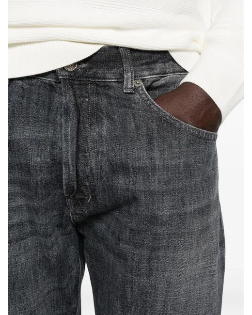 Dondup Gray Faded-Effect Straight-Leg Jeans for men