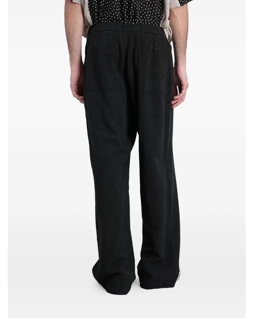 Undercover Black Pantalon Ample À Design Plissé for men