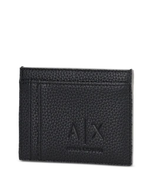 ARMANI EXCHANGE Gray Logo-Plaque Cardholder for men