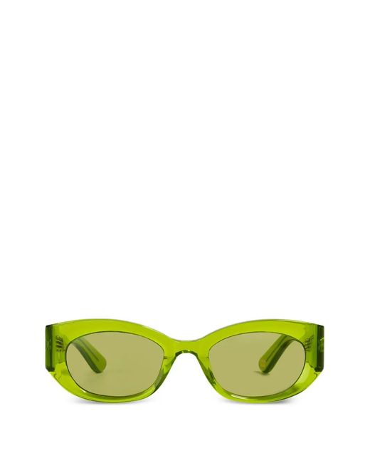 Ganni Green X Ace & Tate Xena Logo-Detail Sunglasses