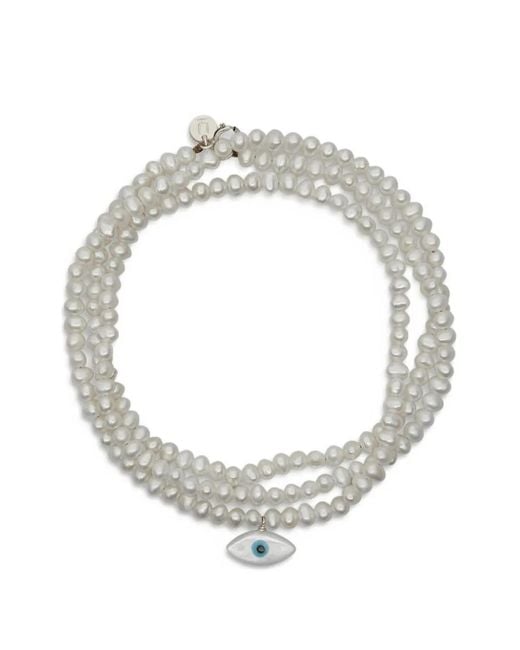 Undercover Metallic Eye-Pendant Multi-Strand Bracelet for men
