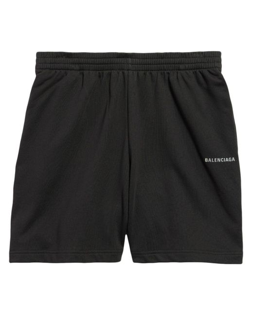 Pantalones cortos de chándal con logo Balenciaga de color Black