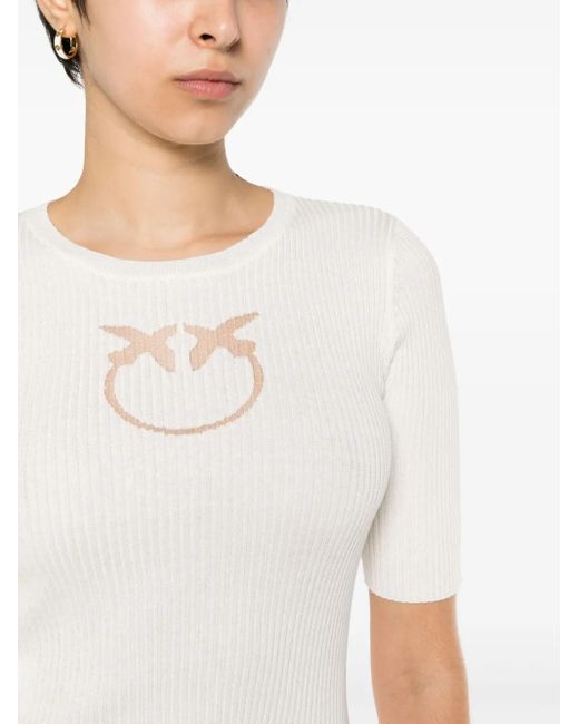 Pinko White Maglia Love Birds