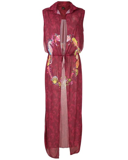 Amir Slama Red Printed Beach Dress