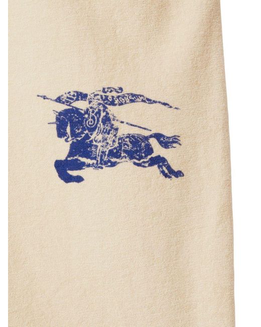Burberry T-shirt Met Logoprint En Badstof Afwerking in het Natural voor heren