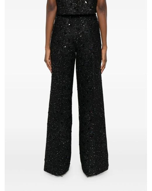 Sandro Black Sequin-Embellished Trousers
